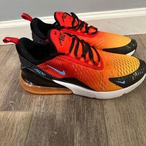Nike Mens Air Max 270 Orange Black Sneakers